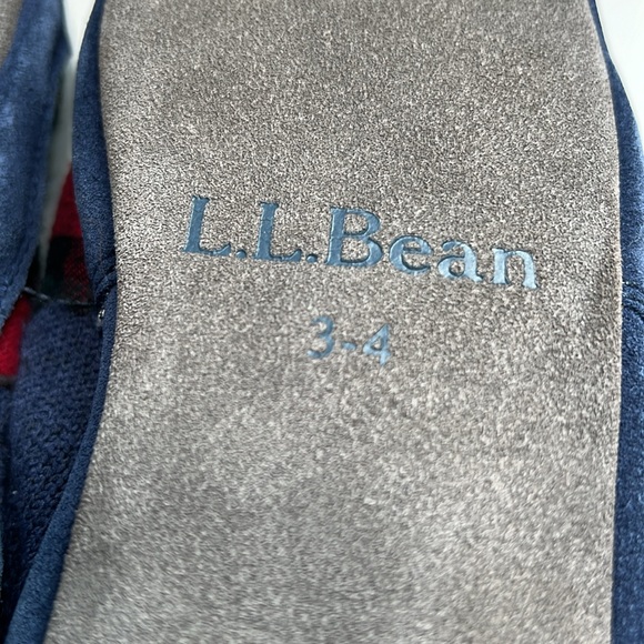 L. L. Bean Kids' Sweater Fleece Slippers bright navy polar bear size 3-4 - Picture 3 of 5